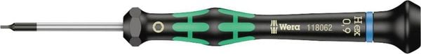 Produktbild: Wera 2054 Elektronik- u. Feinmechanik Innen-Sechskantschraubendreher Schl&uuml;sselweite (metrisch): 0.9 mm Klingenl&auml;nge: 40 mm