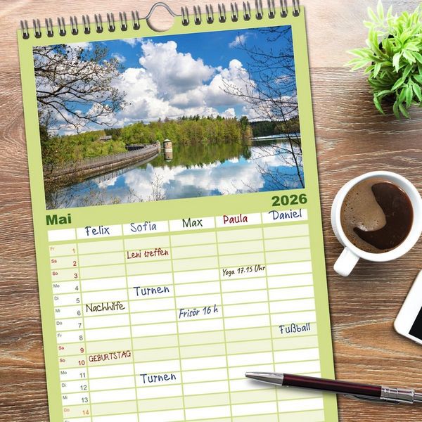 Produktbild: Familienplaner 2026 - Heimat Entdecken: Bergisches Land mit 5 Spalten (Wandkalender, 21 x 45 cm) CALVENDO