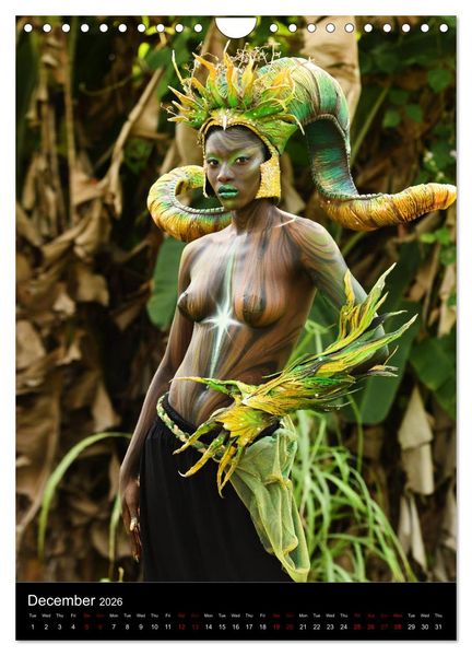 Produktbild: Equatorial Guinea Bodypainting Festival - Origins (Wall Calendar 2026 DIN A4 portrait), CALVENDO 12 Month Wall Calendar
