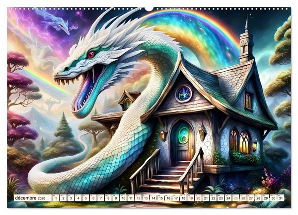 Produktbild: Gardiens mystiques (Calendrier mural 2026 DIN A2 vertical) calendrier de bureau