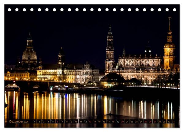 Produktbild: Eine Nacht in Dresden (Tischkalender 2026 DIN A5 quer), CALVENDO Monatskalender