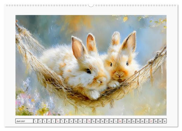 Produktbild: Kaninchen. Flauschige Hoppler im Garten (Wandkalender 2027 DIN A2 quer), CALVENDO Monatskalender