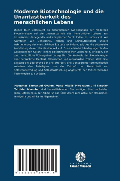 Produktbild: Moderne Biotechnologie und die Unantastbarkeit des menschlichen Lebens