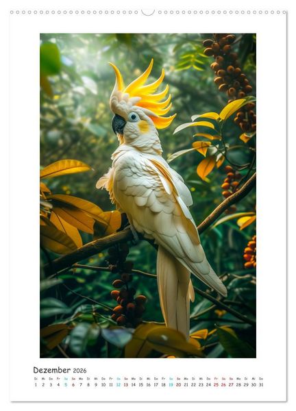 Produktbild: Exotische Sch&ouml;nheiten - pr&auml;chtig bunte V&ouml;gel (Wandkalender 2026 DIN A2 hoch), CALVENDO Monatskalender