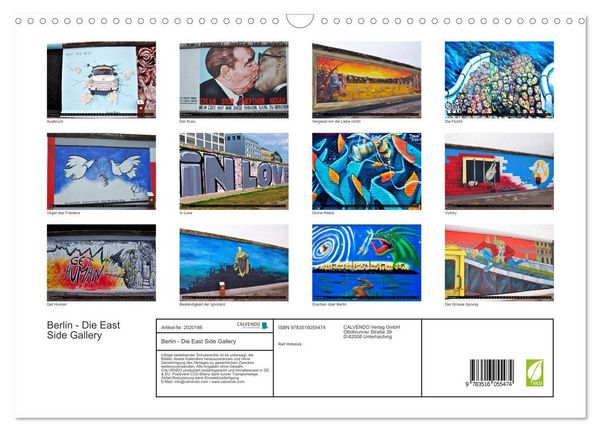 Produktbild: Berlin - Die East Side Gallery (Wandkalender 2026 DIN A3 quer), CALVENDO Monatskalender