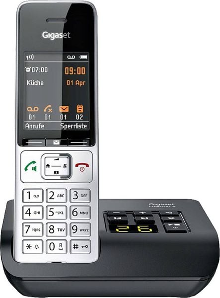 Gigaset COMFORT 500A DECT, GAP Schnurloses Telefon analog Babyphone, Freisprechen, für Hörgeräte kompatibel, Headsetansc