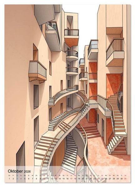 Produktbild: Architekturen des Unm&ouml;glichen - Zwischen Realit&auml;t und Illusion (Wandkalender 2026 DIN A3 hoch), CALVENDO Monatskalender