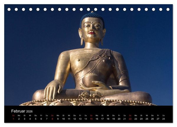 Produktbild: Bhutan 2026 - Land des Donnerdrachens (Tischkalender 2026 DIN A5 quer), CALVENDO Monatskalender