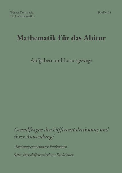 Produktbild: Mathematik f&uuml;r das Abitur