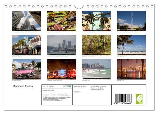 Produktbild: Miami und Florida (Wandkalender 2026 DIN A4 quer), CALVENDO Monatskalender