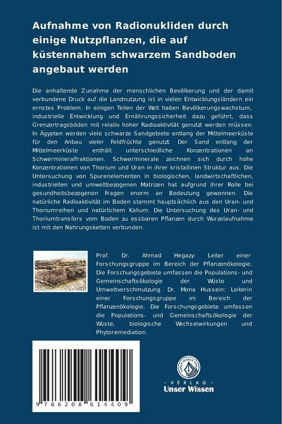 Produktbild: Aufnahme von Radionukliden durch einige Nutzpflanzen, die auf k&uuml;stennahem schwarzem Sandboden angebaut werden