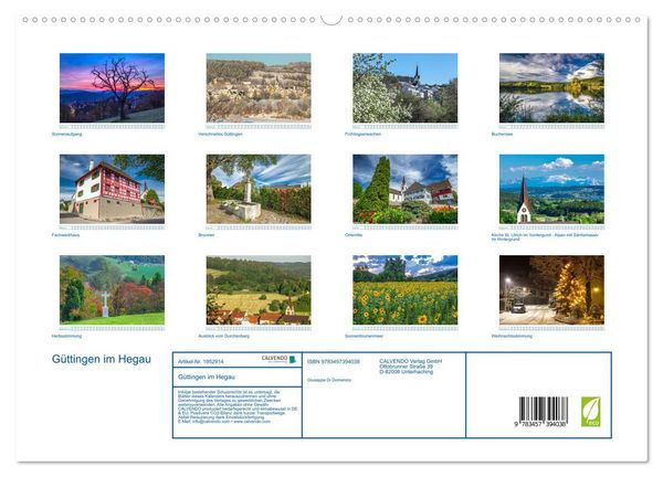 Produktbild: G&uuml;ttingen im Hegau (hochwertiger Premium Wandkalender 2026 DIN A2 quer), Kunstdruck in Hochglanz