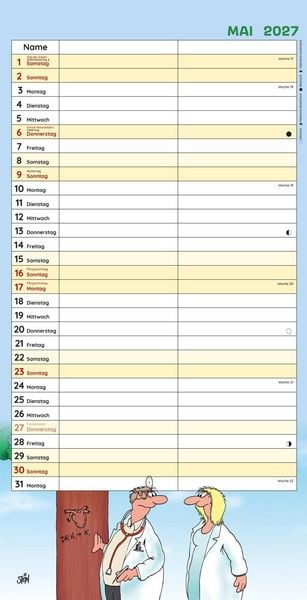 Produktbild: Uli Stein Timer f&uuml;r zwei 2027: Monatskalender f&uuml;r die Wand