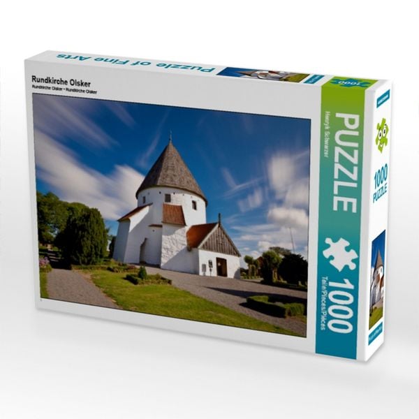 CALVENDO Puzzle Rundkirche Olsker | 1000 Teile Lege-Größe 64x48cm Foto-Puzzle für glückliche Stunden