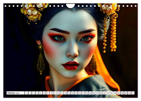 Produktbild: Dunkle Eleganz der Geishas (Wandkalender 2027 DIN A4 quer), CALVENDO Monatskalender
