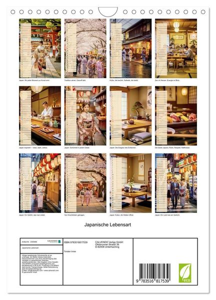 Produktbild: Japanische Lebensart (Wandkalender 2027 DIN A4 hoch), CALVENDO Monatskalender