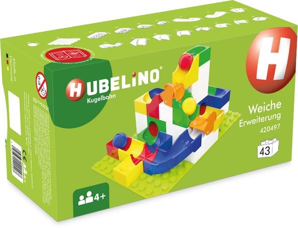 HUBELINO Kugelbahn Weiche Erweiterung (43-teilig)