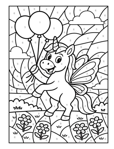 Produktbild: Malen nach Zahlen Einhorn Malbuch f&uuml;r Kinder ab 5&ndash;7 Jahren