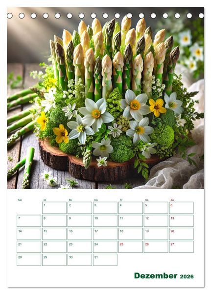 Produktbild: Spargelgl&uuml;ck &ndash; von der Ernte bis zum Genuss (Tischkalender 2026 DIN A5 hoch), CALVENDO Monatskalender