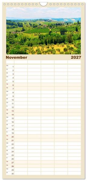 Produktbild: Familienplaner 2027 - San Gimignano, die Stadt der T&uuml;rme mit 5 Spalten (Wandkalender, 21 x 45 cm) CALVENDO