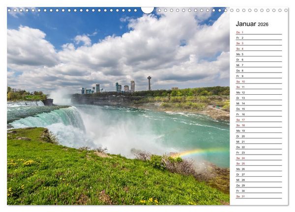 Produktbild: NIAGARAF&Auml;LLE Idyllische Impressionen bei Tag und Nacht (Wandkalender 2026 DIN A3 quer), CALVENDO Monatskalender