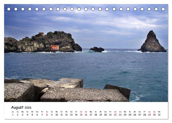 Produktbild: Sizilien - der Osten und die Liparischen Inseln (Tischkalender 2026 DIN A5 quer), CALVENDO Monatskalender