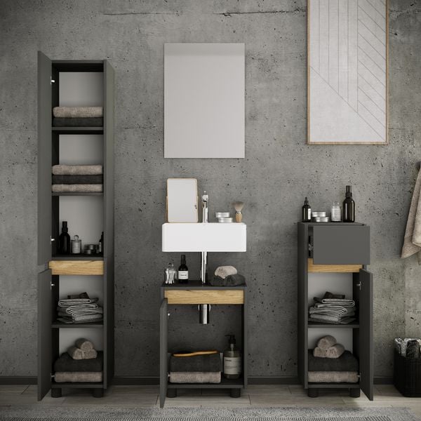 Produktbild: 4-tlg. Badm&ouml;bel Set Komplett Badschrank Cosila M