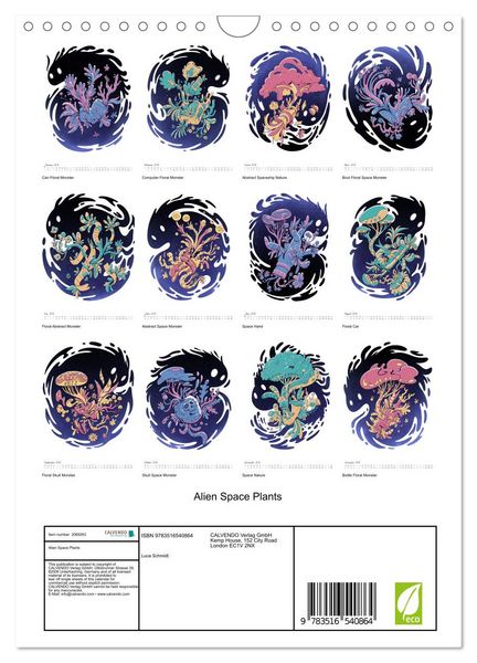 Produktbild: Alien Space Plants (Wall Calendar 2026 DIN A4 portrait), CALVENDO 12 Month Wall Calendar
