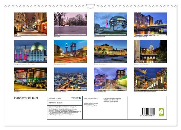 Produktbild: Hannover ist bunt (Wandkalender 2026 DIN A3 quer), CALVENDO Monatskalender
