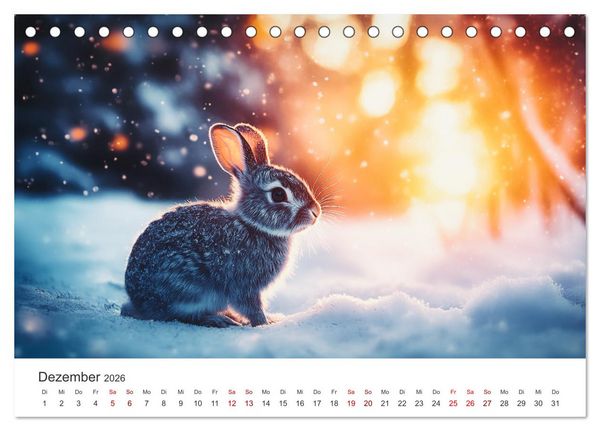 Produktbild: Fantastisch, flauschig, frech! - Ein Kaninchenkalender (Tischkalender 2026 DIN A5 quer), CALVENDO Monatskalender