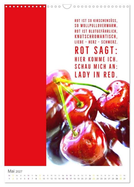 Produktbild: Tagesfarben - Poesie in Wort und Bild (Wandkalender 2027 DIN A3 hoch), CALVENDO Monatskalender