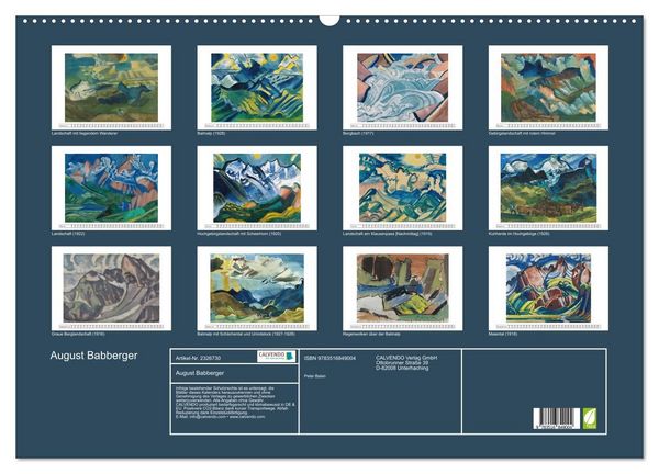 Produktbild: August Babberger (Wandkalender 2027 DIN A2 quer), CALVENDO Monatskalender