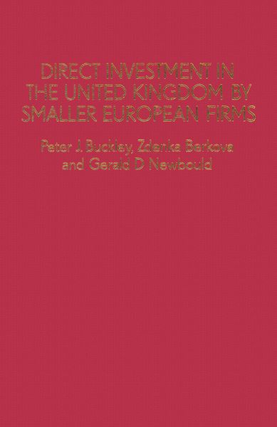 Produktbild: Direct Investment in the United Kingdom by Smaller European Firms