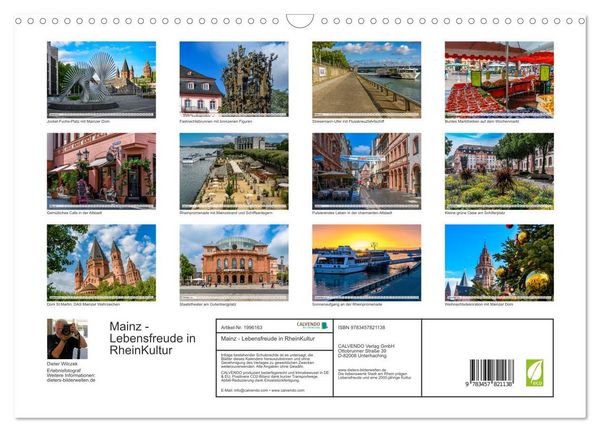Produktbild: Mainz - Lebensfreude in RheinKultur (Wandkalender 2026 DIN A3 quer), CALVENDO Monatskalender