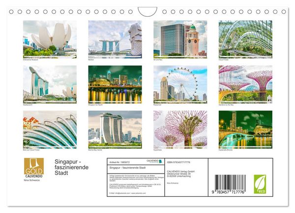 Produktbild: Singapur - faszinierende Stadt (Wandkalender 2026 DIN A4 quer), CALVENDO Monatskalender