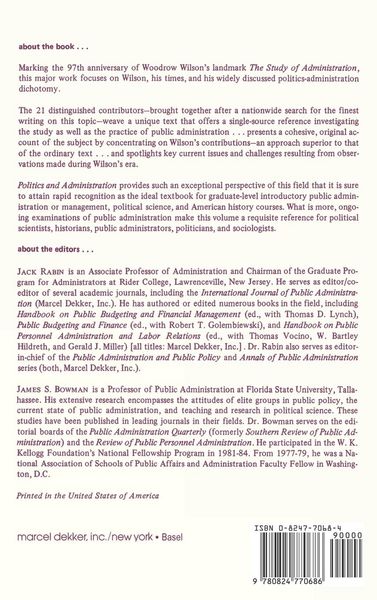 Produktbild: Politics and Administration