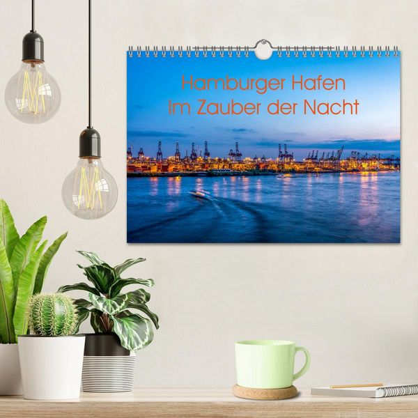 Produktbild: Hamburger Hafen - Im Zauber der Nacht (Wandkalender 2026 DIN A4 quer), CALVENDO Monatskalender