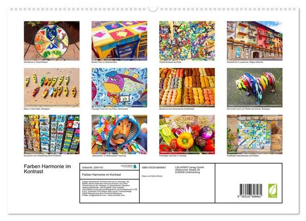 Produktbild: Farben Harmonie im Kontrast (hochwertiger Premium Wandkalender 2026 DIN A2 quer), Kunstdruck in Hochglanz