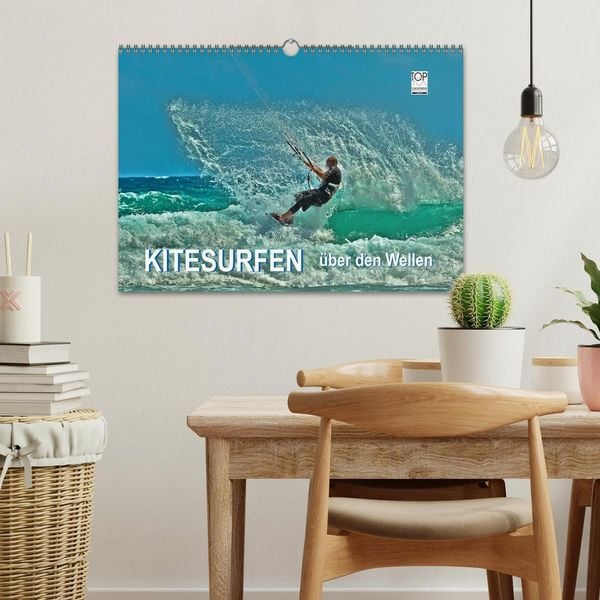 Produktbild: Kitesurfen - &uuml;ber den Wellen (Wandkalender 2026 DIN A3 quer), CALVENDO Monatskalender