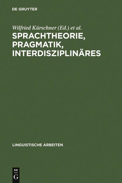 Produktbild: Sprachtheorie, Pragmatik, Interdisziplin&auml;res