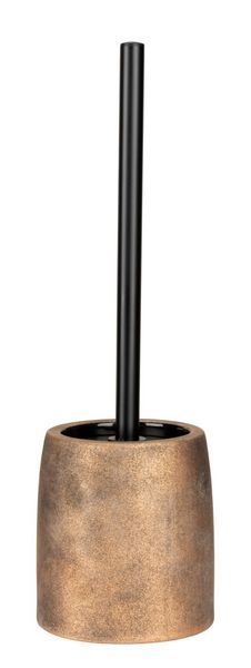 Produktbild: WC-Garnitur Mod. Tremea, bronze, keramik, schwarz, &Oslash;11.5x37.5 cm, inklusive Edelstahl-B&uuml;rstenhalter