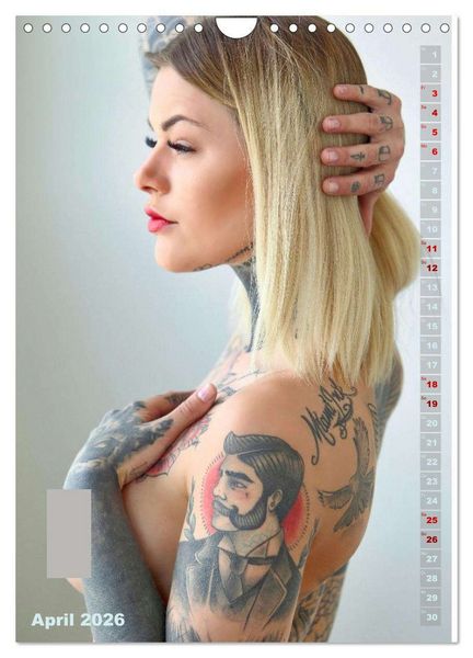 Produktbild: Beauty Tattoo Girls (Wandkalender 2026 DIN A4 hoch), CALVENDO Monatskalender