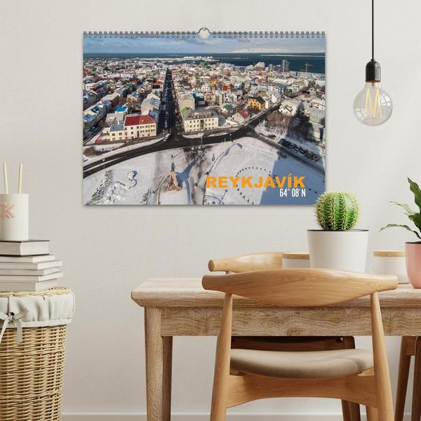 Produktbild: Reykjav&igrave;k 64&deg; 08' N (Wandkalender 2026 DIN A3 quer), CALVENDO Monatskalender
