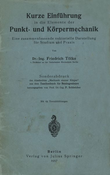 Produktbild: Kurze Einf&uuml;hrung in die Elemente der Punkt- und K&ouml;rpermechanik