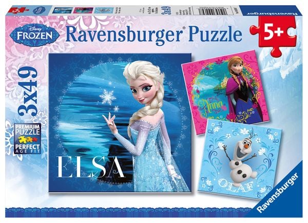 Puzzle Ravensburger Elsa, Anna & Olaf 3 X 49 Teile