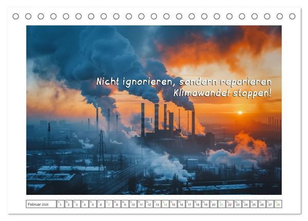 Produktbild: Das Klima in Aufruhr - Die Spirale der globalen Erw&auml;rmung (Tischkalender 2026 DIN A5 quer), CALVENDO Monatskalender