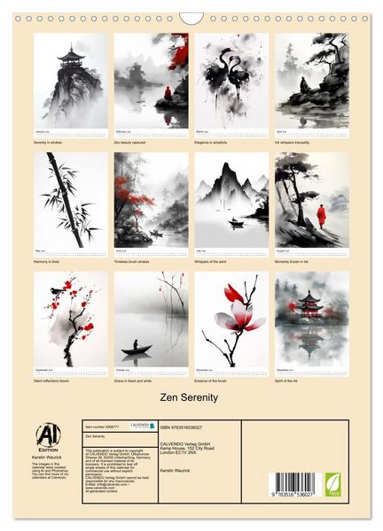 Produktbild: Zen Serenity (Wall Calendar 2026 DIN A3 portrait), CALVENDO 12 Month Wall Calendar