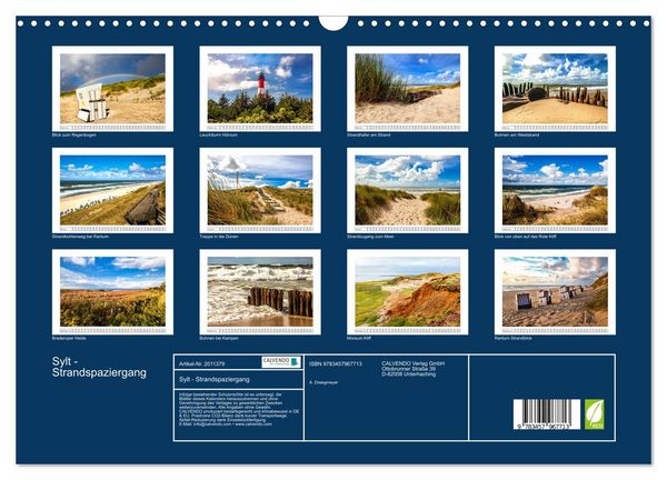 Produktbild: Sylt - Strandspaziergang (Wandkalender 2026 DIN A3 quer), CALVENDO Monatskalender