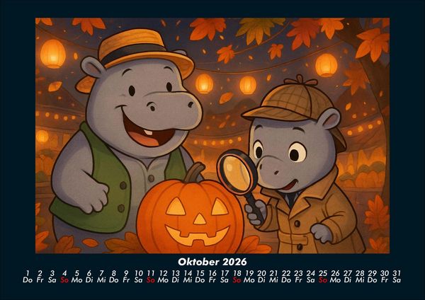 Produktbild: Sash & Sashito - Detektivmission durchs Jahr 2026 Fotokalender DIN A4