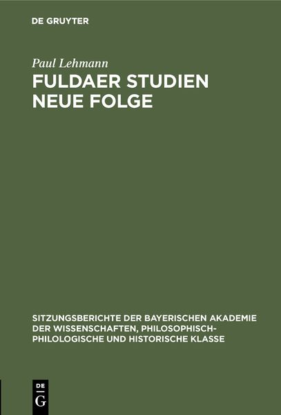 Produktbild: Fuldaer Studien Neue Folge
